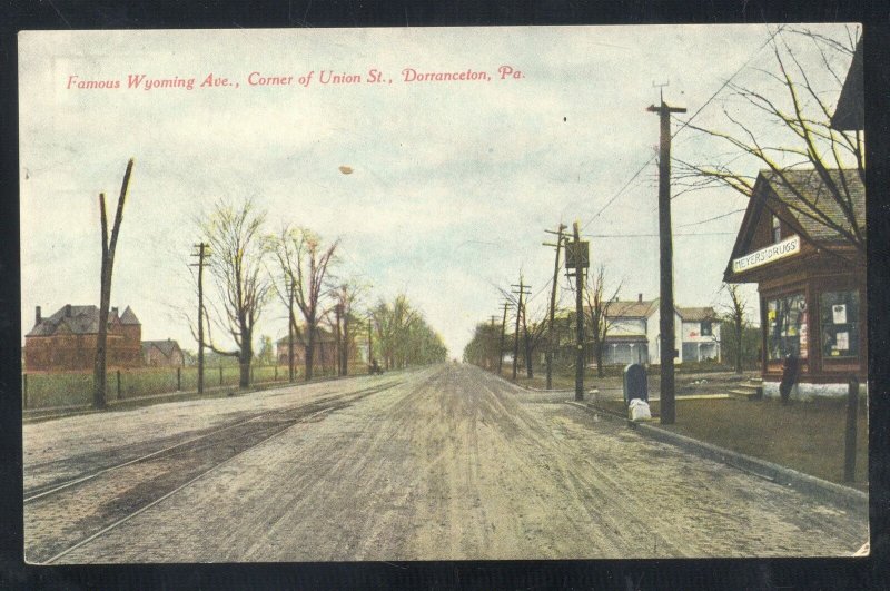 DORRANCETON PENNSYLVANIA PA. WYOMING AVENUE STREET SCENE VINTAGE POSTCARD