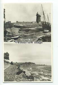 tq1867 - Devon - Lynmouth Harbour Outlet before & after the 1952 Flood- postcard