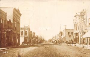 C81/ Blue Earth Minnesota Mn Real Photo RPPC Postcard 1910 Palace Market Main St