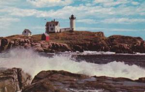 Surf at Nubble Light House York Beach ME, Maine