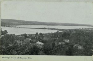 C. 1910 Birdeye View of Hudson, Wis. Vintage Postcard P49