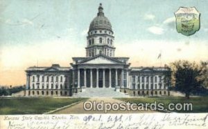 Topeka, Kansas, KS State Capital USA 1907 crease left bottom corner, postal u...