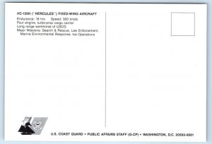 U.S. COAST GUARD ~ 200th Year HC-130H ~ HERCULES AIRCRAFT 4x6 Postcard c1989