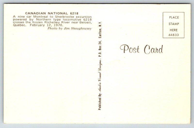 Vintage Railroad Train Locomotive Postcard - Canadian National CN  #6218