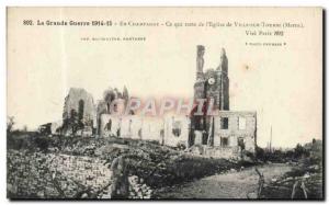 Old Postcard The Great War In The Champagne Rest of The Who & # 39Eglise City...