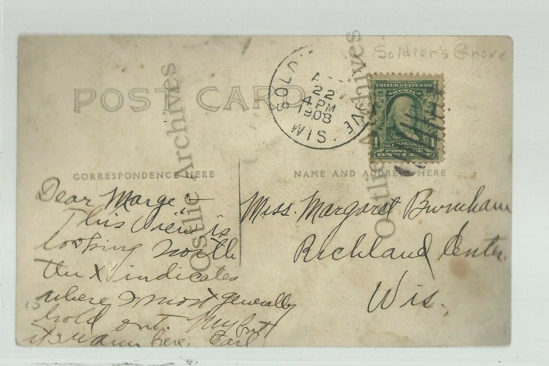 Soldiers Grove WISCONSIN RP 1907 MAIN STREET Stores FLOODING Flood nr