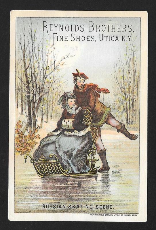 VICTORIAN TRADE CARD Reynolds Bros Shoes Russians Skating