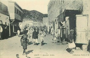 Yemen Aden ethnic community life arab quarter vintage postcard