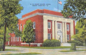 Federal Court House Aiken South Carolina linen postcard