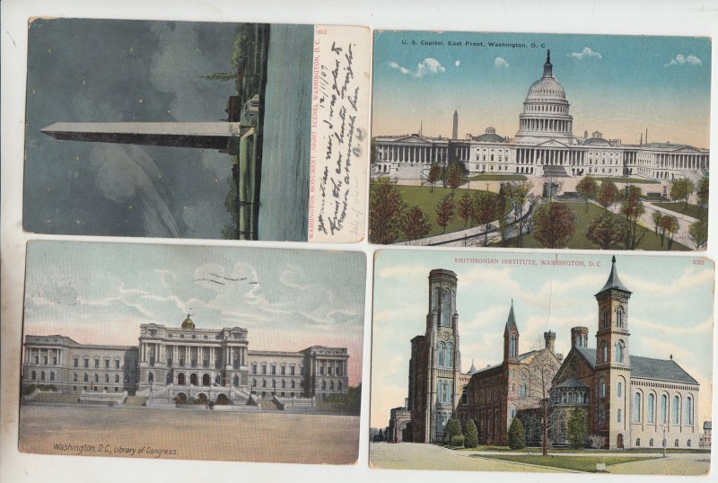 P2926, 4 different old postcards views washington DC
