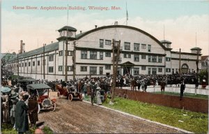 Horse Show Amphitheatre Building Winnipeg MB Manitoba Autos Unused Postcard H54