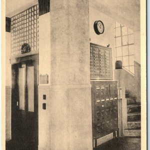 c1910s Japan Building Interior Floor Mailbox Apartment Collotype Photo PC A56