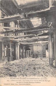 BR78185 reims l hotel  ville  ruines grande salle war 1914  france ww1 military