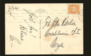 Postmark 1914 Bergen Norway New Year 1915 Postcard