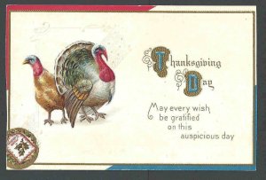 Ca 1914 PPC* Thanksgiving Day Embossed Mint