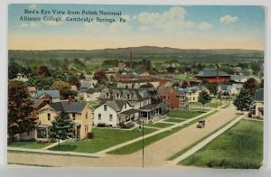 Cambridge Springs Pa Bird's Eye View from Polish National Alliance Postcard S2