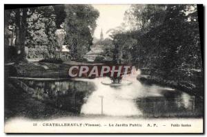 Old Postcard Chatellerault The Public Garden