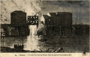 CPA POISSY - Incendie du Pont e POISSY dans la nuit de 3 novembre 1865 (657528)