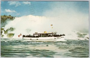 Maid of the Mist Boat at Niagara Falls Canada USA Border Tourism Postcard H77