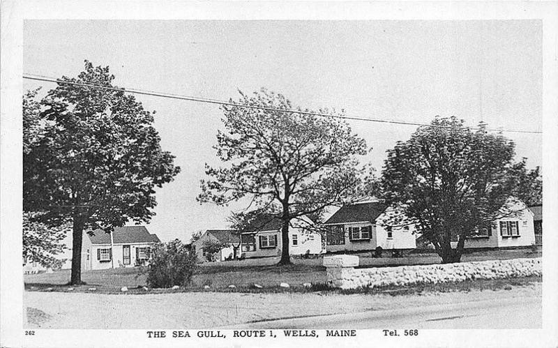 Wells ME The Sea Gull Located on US 1 in 1952 Postcard