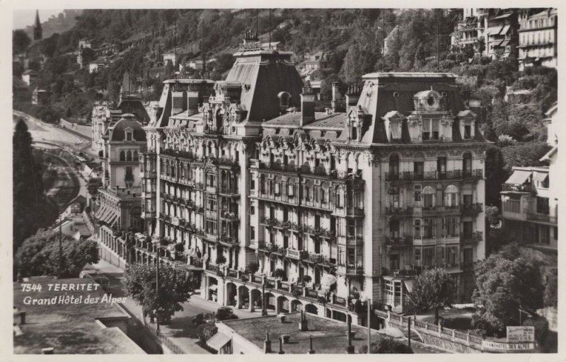 Hotel des Alpes Montreux Territet Swiss Real Photo Postcard