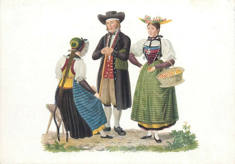 Switzerland swiss early folk costumes ethnic types Luzern