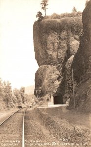 Vintage Postcard Columbia Highland Oregon Railroad Train  Real Photo RPPC