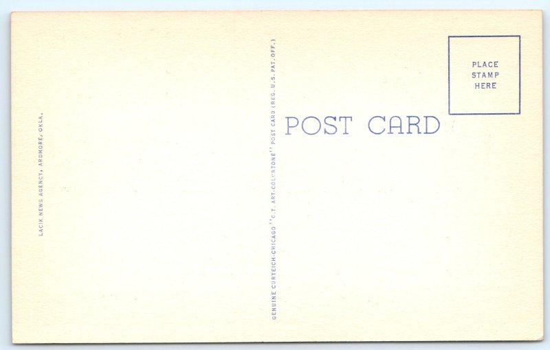1948 Ardmore OK Greetings Large Letter Teich Linen PC 3D Multi View Lacik A271