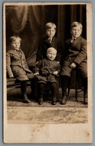 Postcard RPPC Mondovi WI c1912 Armour Valley Anderson Boys Sagen Studio Photo