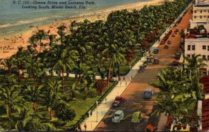 Florida Miami Beach Ocean Drive and Lummus Park Looking South Curteich
