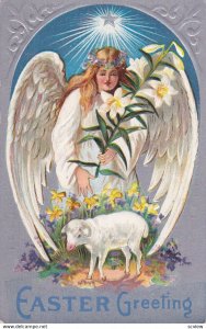 EASTER ; Angel , White Wings w/lamb , 00-10s