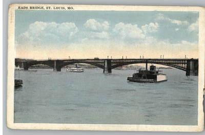 Old Postcard~Eads Bridge..River~St Louis,Missouri/MO