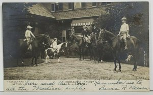 Rppc Roosevelt Family Children Horses Ponies 1904 Real Photo Postcard P5