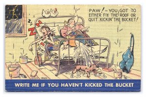 Write Me If You Haven't  c1947 Comic Postcard