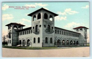 INDIANAPOLIS, Indiana IN ~ Shelter House RIVERSIDE PARK c1910s Postcard