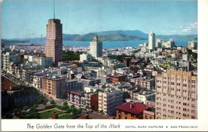 Vtg San Francisco CA Golden Gate from Top of the Mark City View Postcard