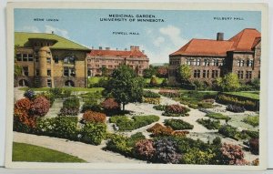 MN Medicinal Garden Univ of Minn Mens Union, Fowell & Pillsbury Hall Postcard P4