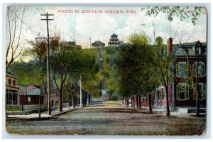 1911 Scenic View Fourth St Road Trees Elevator Dubuque Iowa IA Unposted Postcard