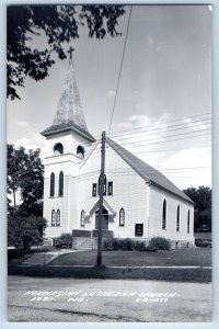 Lodi Wisconsin WI Postcard RPPC Photo Norwegian Lutheran Church c1950's Vintage