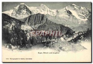 Old Postcard Eiger Monch und Jungfrau