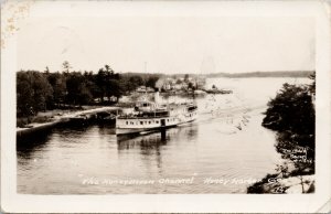 Honey Harbour ON SS 'Midland City' The Honeymoon Channel Bald RPPC Postcard G54