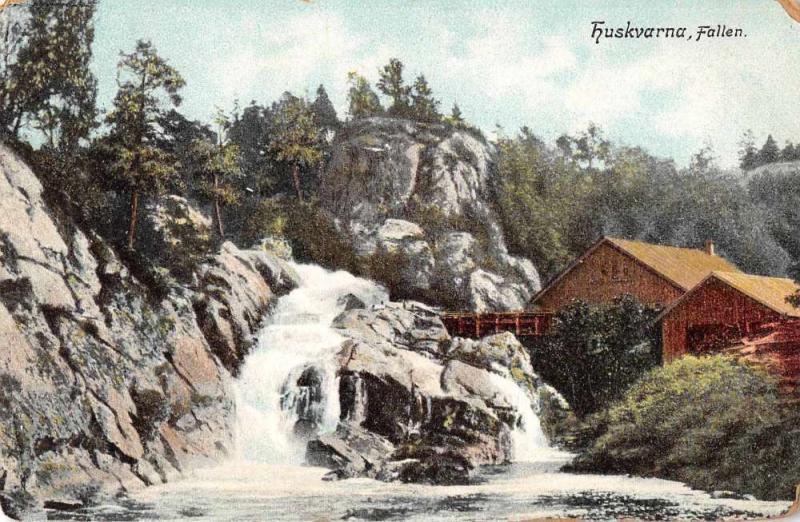 Fallen Sweden Huskvarna Scenic View Antique Postcard J67118