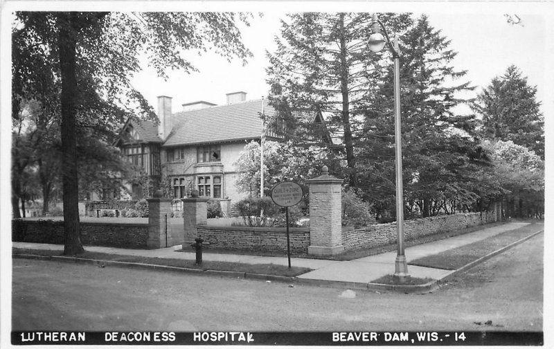 Beaver Dam Wisconsin 1930s Lutheran Deaconess Hospital RPPC real photo