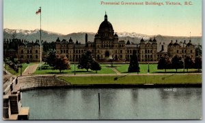 Vtg Victoria BC British Columbia Provincial Government Buildings Canada Postcard