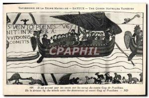 Old Postcard Mathilde Bayeux Tapestry Harold Queen is pushed by winds Guy de ...