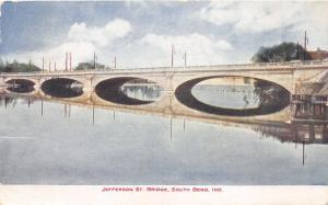 South Bend Indiana~Jefferson Street Bridge over St Joseph River~1907 Postcard