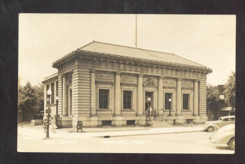 RPPC FAIRBURY NEBRASKA DOWNTOWN US POST OFFICE VINTAGE REAL PHOTO POSTCARD