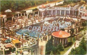 Old Postcard Budapest Thermal pool has artificial waves Hotel St Gellert