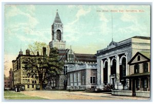 1911 Elm Street Looking East Church And Buildings Springfield MA Posted Postcard