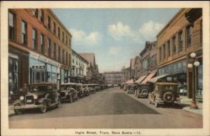 Truro Nova Scotia Inglis St. Vintage Cars Postcard rpx